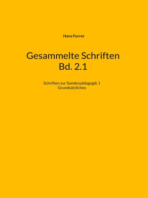 cover image of Gesammelte Schriften Bd. 2.1